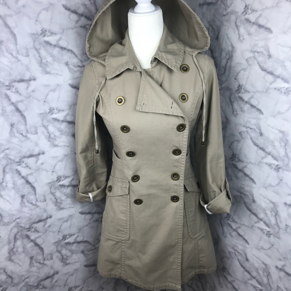 Converse Tan Hooded Trench Coat